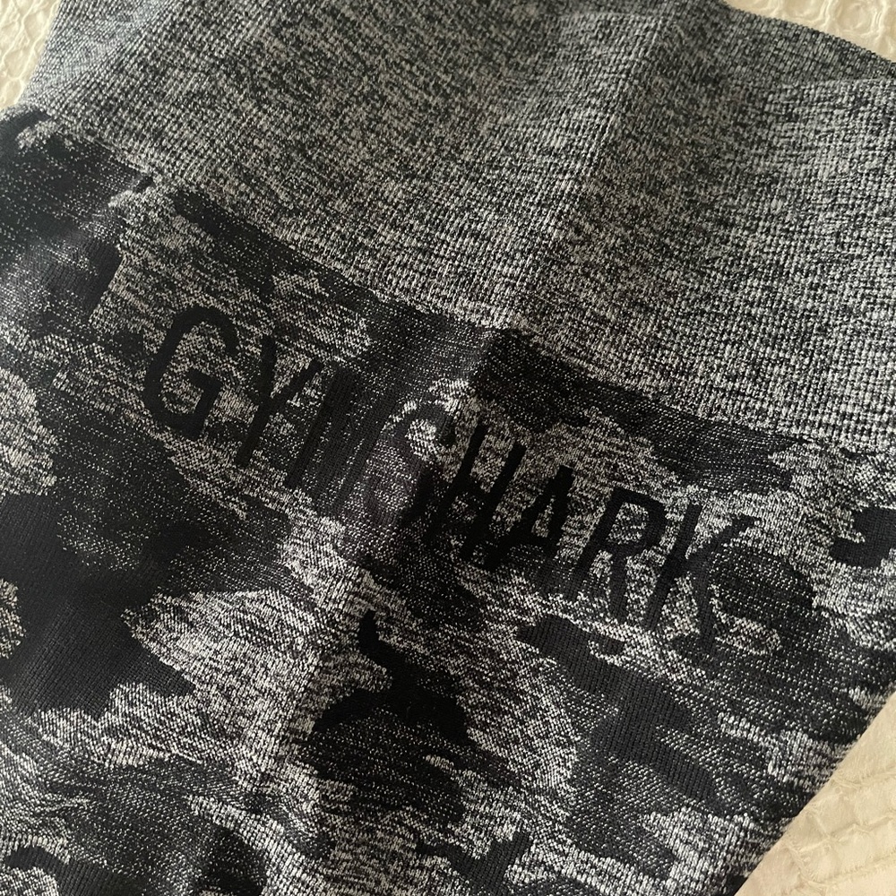 Gymshark Black and Gray Camo Leggings